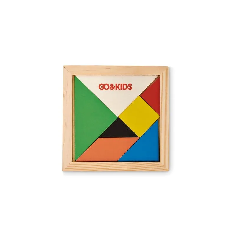 Puzzle Tangram en Bois Coloré - Jeu de Patience