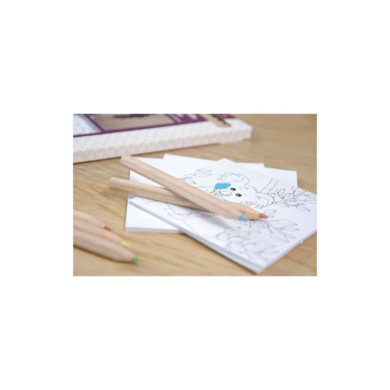 Kit Écologique de Coloriage avec 12 Crayons - Objets Publicitaires 8,7 Matières : acier Couleurs : olive impression logo haute q