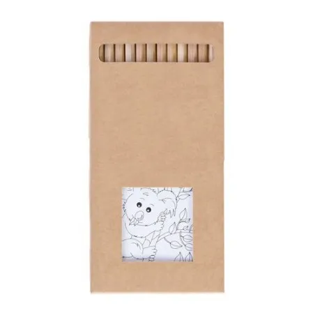 Kit Écologique de Coloriage avec 12 Crayons - Objets Publicitaires 8,7 Matières : acier Couleurs : olive personnalisation sur me