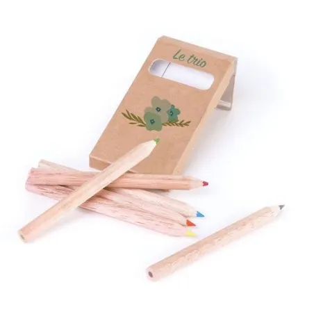 Étui Écologique Personnalisable pour 6 Crayons Aquarellables 8,7 - Crayons COUL Matières : polyester Couleurs : bleu objet promo