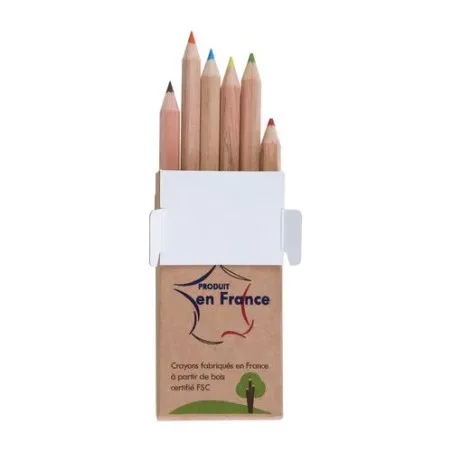 Étui Écologique Personnalisable pour 6 Crayons Aquarellables 8,7 - Crayons COUL Matières : polyester Couleurs : bleu personnalis