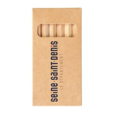 Étui Écologique Personnalisable pour 6 Crayons Aquarellables 8,7 - Crayons COUL Matières : polyester Couleurs : bleu marquage la