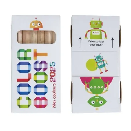 Étui Écologique Personnalisable pour 6 Crayons Aquarellables 8,7 - Crayons COUL Matières : polyester Couleurs : bleu cadeau clie