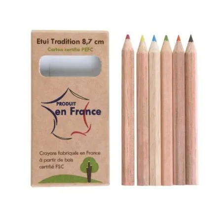 Étui Écologique Personnalisable pour 6 Crayons Aquarellables 8,7 - Crayons COUL Matières : polyester Couleurs : bleu cadeau coll