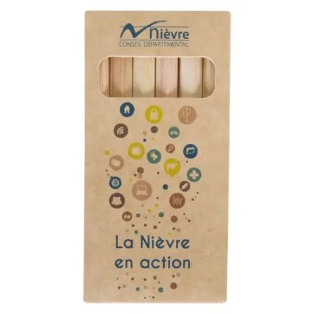Étui Écologique Personnalisable pour 6 Crayons Aquarellables 8,7 - Crayons COUL Matières : polyester Couleurs : bleu impression 