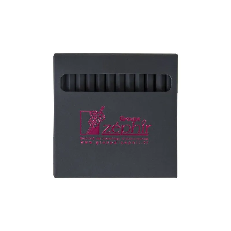 Étui noir personnalisé pour 12 crayons couleur - Cadeau d'entreprise Matières : plastique Couleurs : turquoise