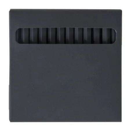 Étui noir personnalisé pour 12 crayons couleur - Cadeau d'entreprise Matières : plastique Couleurs : turquoise livraison express