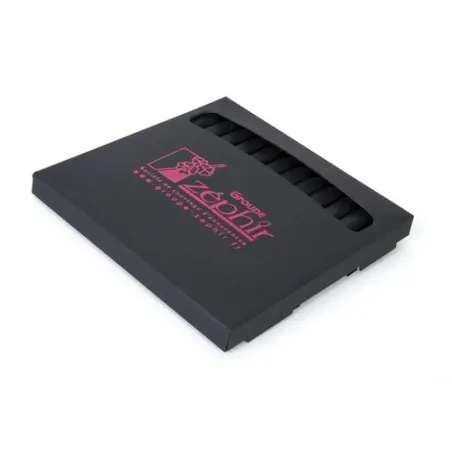 Étui noir personnalisé pour 12 crayons couleur - Cadeau d'entreprise Matières : plastique Couleurs : turquoise objet promotionne