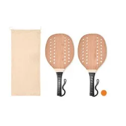 Set de beach tennis en bois de rose personnalisé - PALAS Matières : carton recyclé