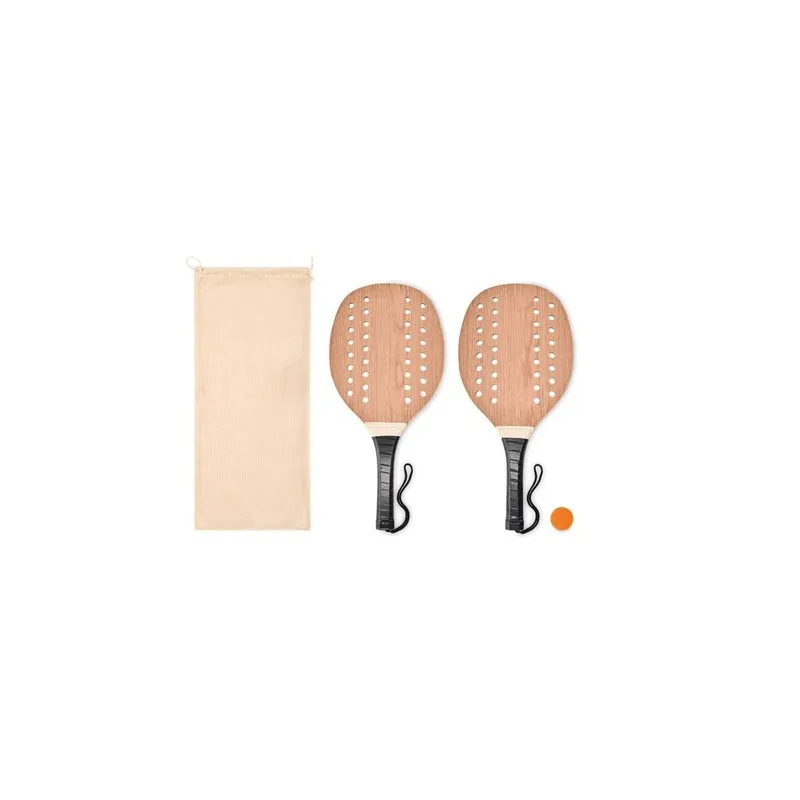 Set de beach tennis en bois de rose personnalisé - PALAS Matières : carton recyclé