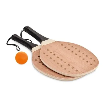 Set de beach tennis en bois de rose personnalisé - PALAS Matières : carton recyclé cadeau entreprise pas cher