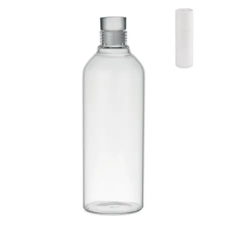 Bouteille Pratique en Borosilicate 1L Personnalisée LARGE LOU Couleurs : blanc