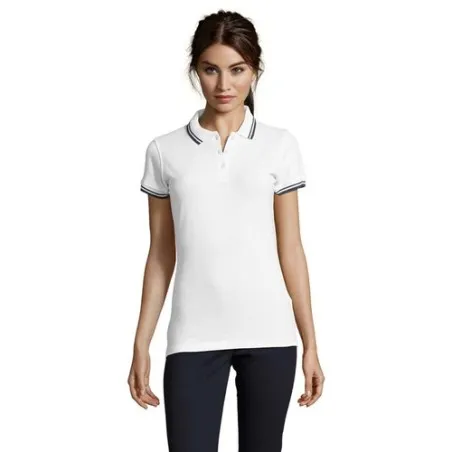Polo Femme Personnalisé 200g 100% Coton - Pasadena Matières : polyester Couleurs : bleu marine cadeau client original