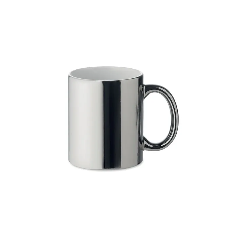 Tasse métalisée en céramique, cadeau d'entreprise HOLLY Matières : carton Couleurs : blanc