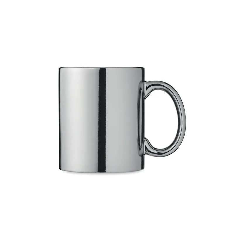 Tasse métalisée en céramique, cadeau d'entreprise HOLLY Matières : carton Couleurs : blanc cadeau entreprise pas cher