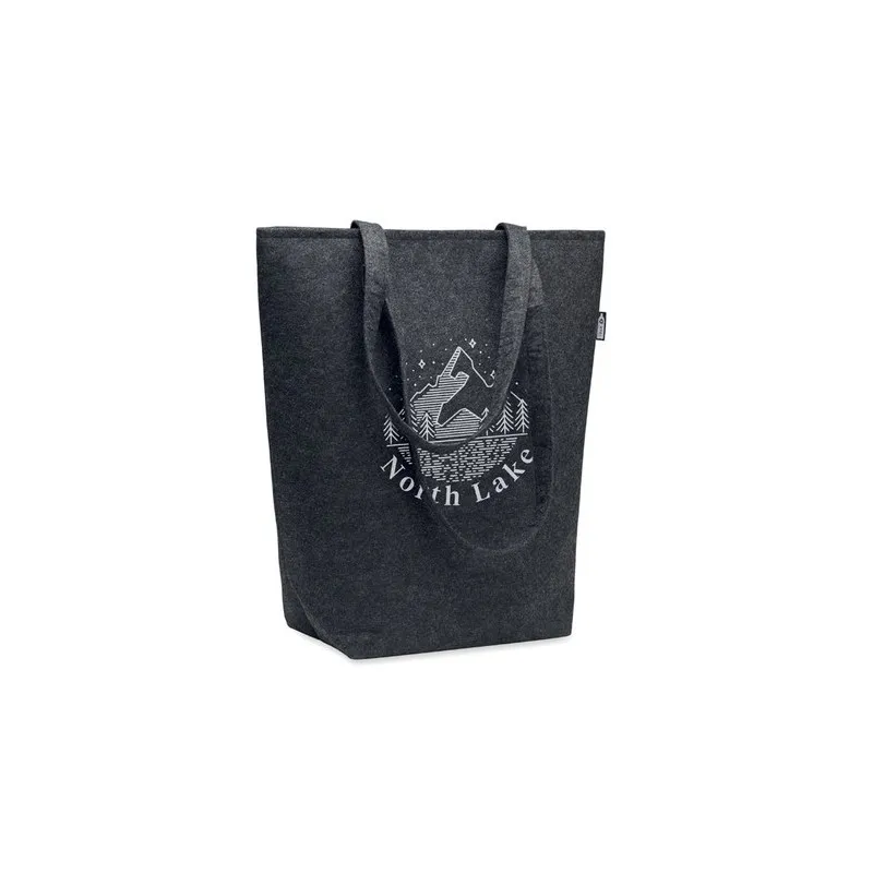 Sac Shopping Écologique en Feutre RPET Personnalisé NATA Couleurs : bleu foncé impression logo haute qualité