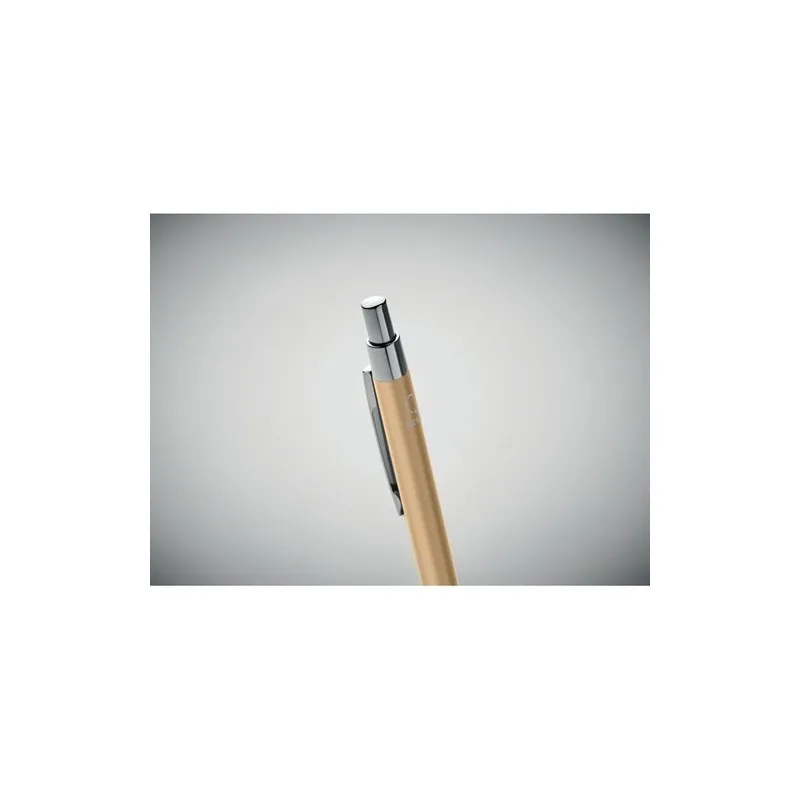 Stylo bille écologique en aluminium recyclé personnalisé DANA Matières : carton Couleurs : blanc marquage couleur éclatante