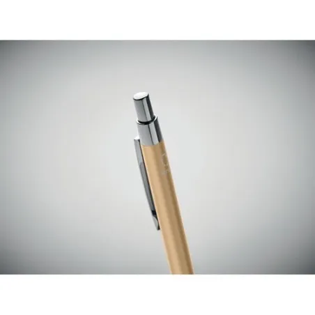 Stylo bille écologique en aluminium recyclé personnalisé DANA Matières : carton Couleurs : blanc marquage couleur éclatante