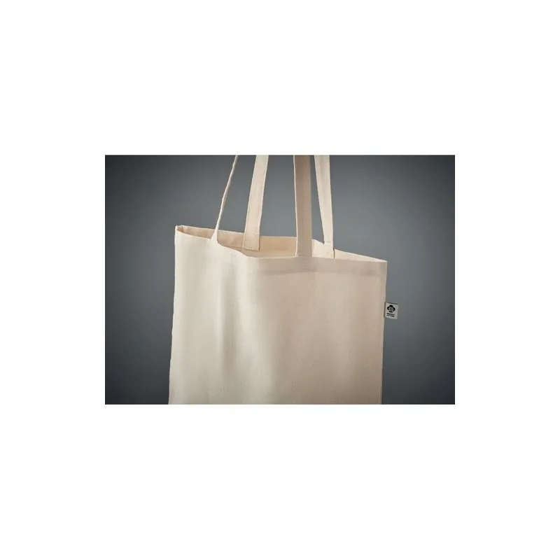 Sac Shopping Écologique en Coton Biologique Personnalisé NUORO Matières : métal Couleurs : bleu marquage laser ultra précis