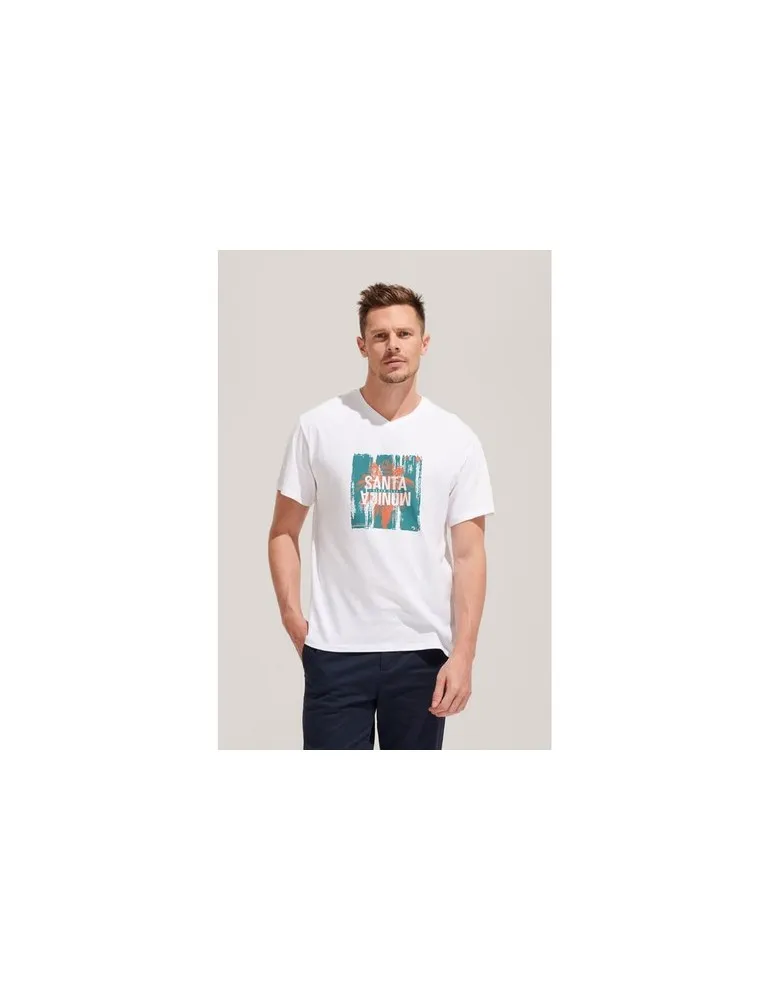 T-shirt Col V Personnalisable Écologique 150 | SOL'S VICTORY Matières : coton Taille textile : M Couleurs : gris souris objet pu