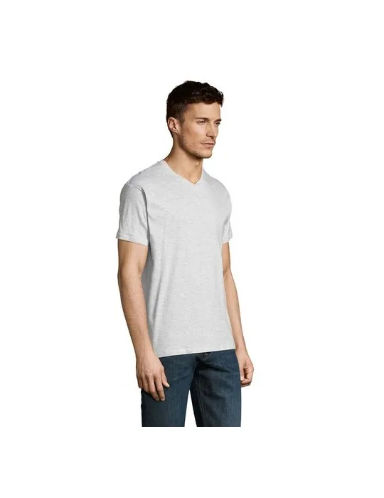 T-shirt Col V Personnalisable Écologique 150 | SOL'S VICTORY Matières : coton Taille textile : XL Couleurs : gris souris goodies
