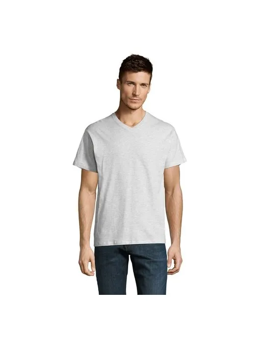 T-shirt Col V Personnalisable Écologique 150 | SOL'S VICTORY Matières : coton Taille textile : L Couleurs : gris chiné goodies p
