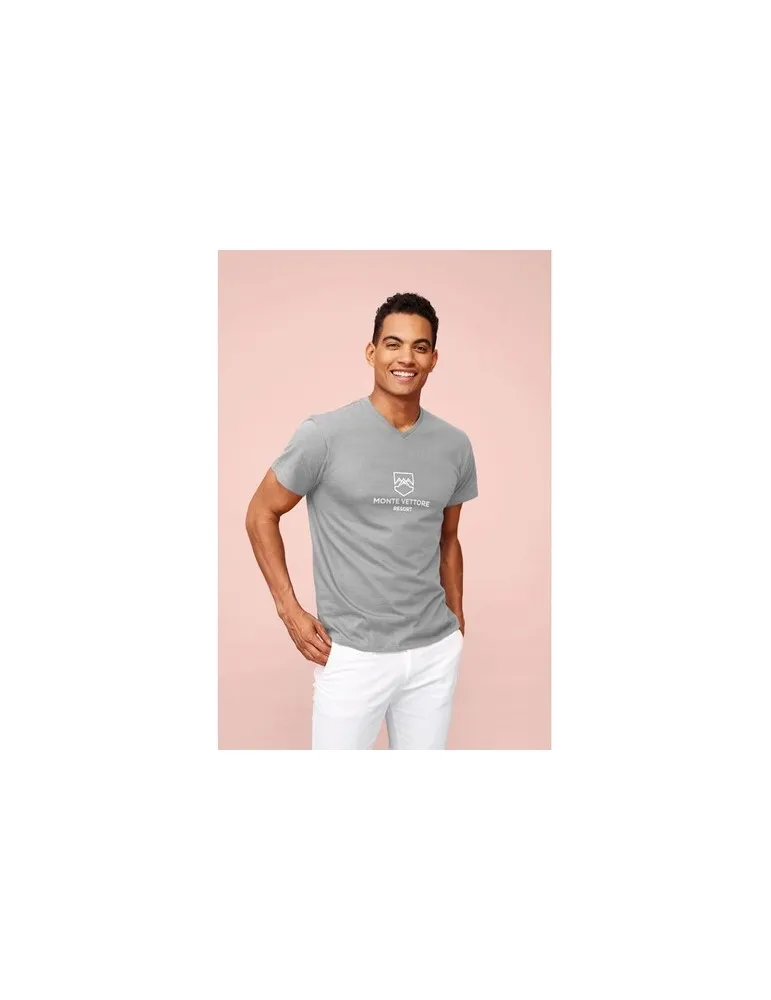 T-shirt Col V Personnalisable Écologique 150 | SOL'S VICTORY Matières : coton Taille textile : XL Couleurs : vert prairie cadeau