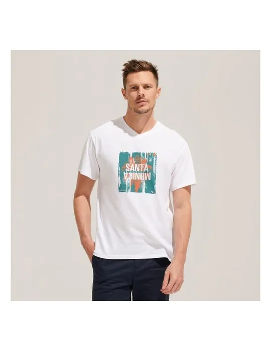 T-shirt Col V Personnalisable Écologique 150 | SOL'S VICTORY Matières : coton Taille textile : S Couleurs : gris chiné goodies e