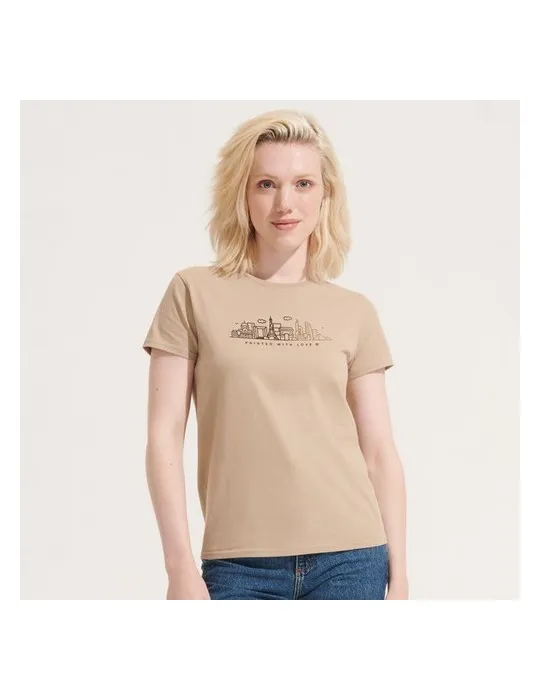 T-shirt Femme Écologique Personnalisé 175g en 100% Coton Bio - PIONEER WOMEN Matières : coton Taille textile : L Couleurs : blan