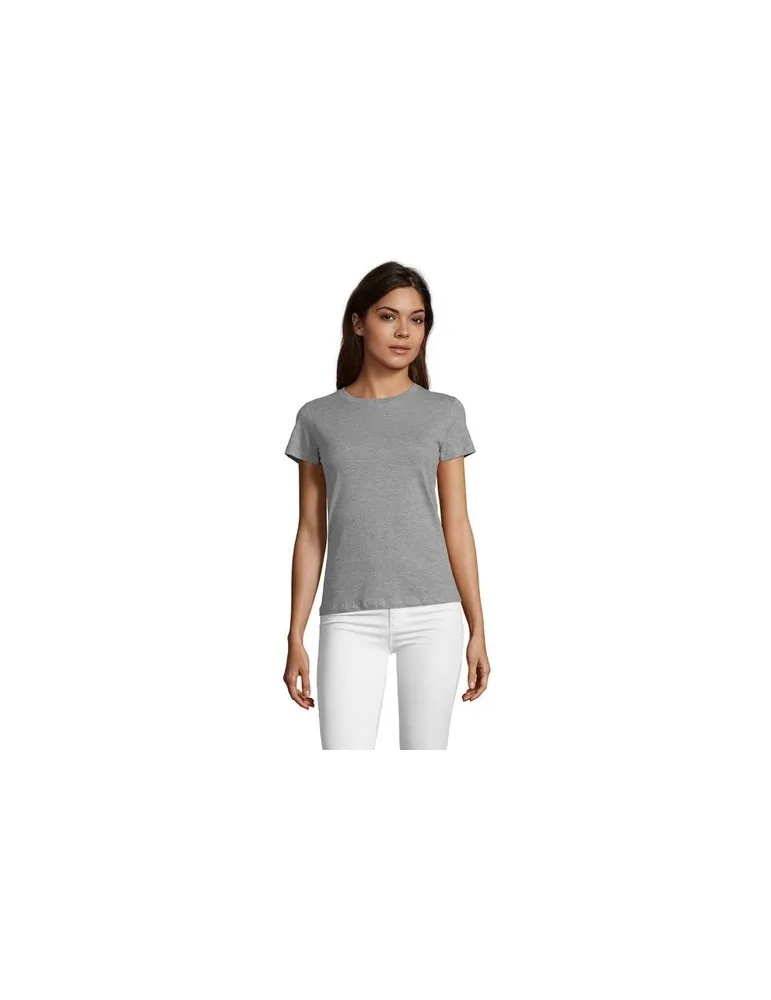 Tee-shirt Femme Personnalisable 100% Coton Régent Fit 150g Matières : coton biologique Taille textile : 3XL Couleurs : gris chin