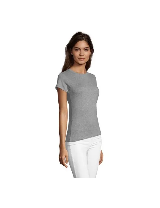 Tee-shirt Femme Personnalisable 100% Coton Régent Fit 150g Matières : coton biologique Taille textile : 3XL Couleurs : gris chin