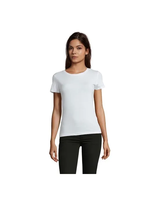 Tee-shirt Femme Personnalisable 100% Coton Régent Fit 150g Matières : coton biologique Taille textile : XL Couleurs : gris chiné