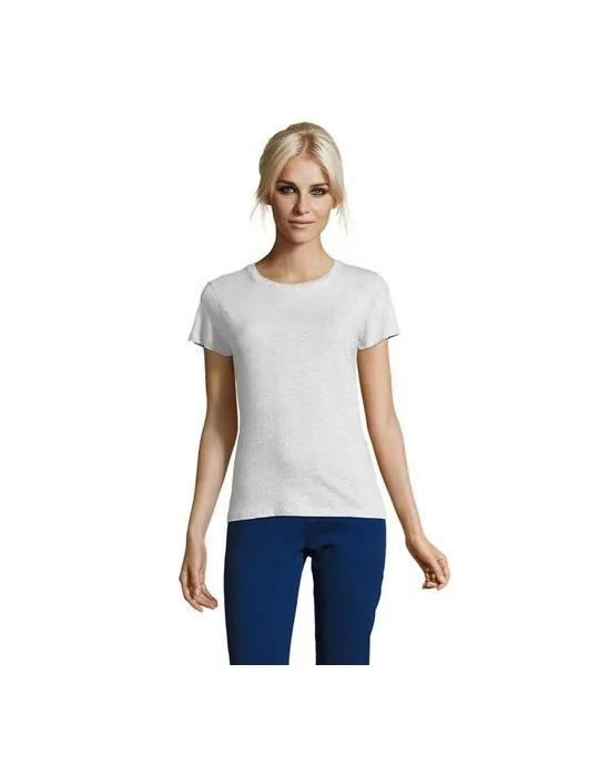 T-shirt Femme Personnalisable 100% Coton 150g REGENT Matières : PET recyclé Couleurs : bleu marine impression haute définition