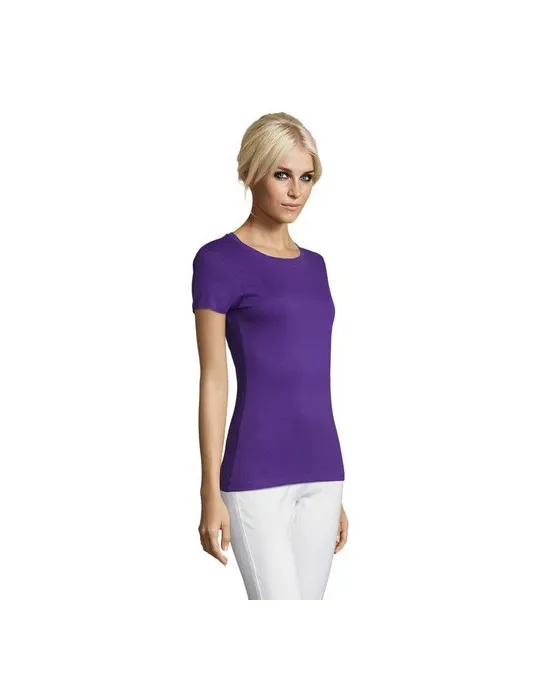 T-shirt Femme Personnalisable 100% Coton 150g REGENT Couleurs : gris marquage laser ultra précis