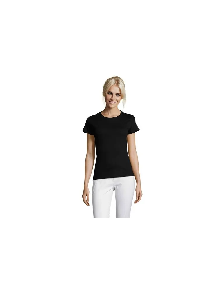 T-shirt Femme Personnalisable 100% Coton 150g REGENT Couleurs : noir goodies publicitaire événementiel