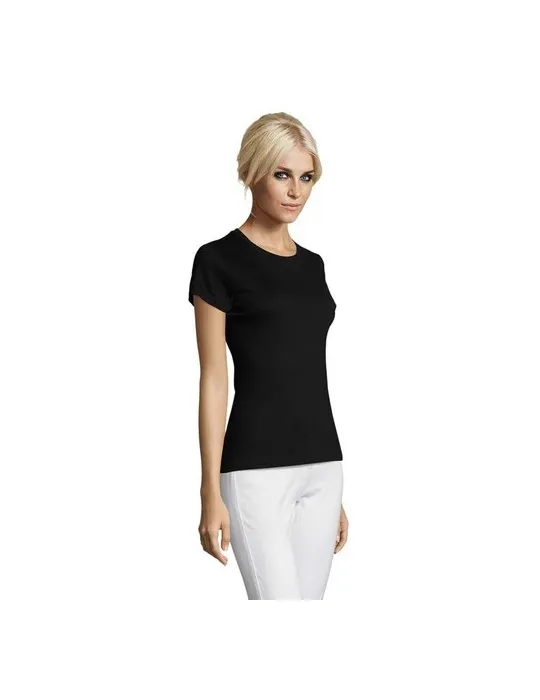 T-shirt Femme Personnalisable 100% Coton 150g REGENT Couleurs : noir personnalisable avec votre logo