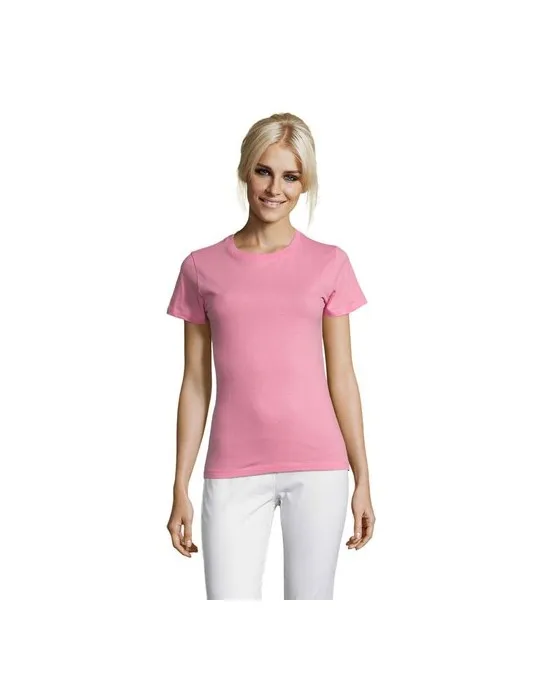 T-shirt Femme Personnalisable 100% Coton 150g REGENT Matières : plastique Couleurs : marron marquage couleur éclatante