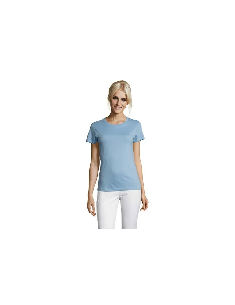 T-shirt Femme Personnalisable 100% Coton 150g REGENT Matières : bois Couleurs : naturel objet publicitaire robuste