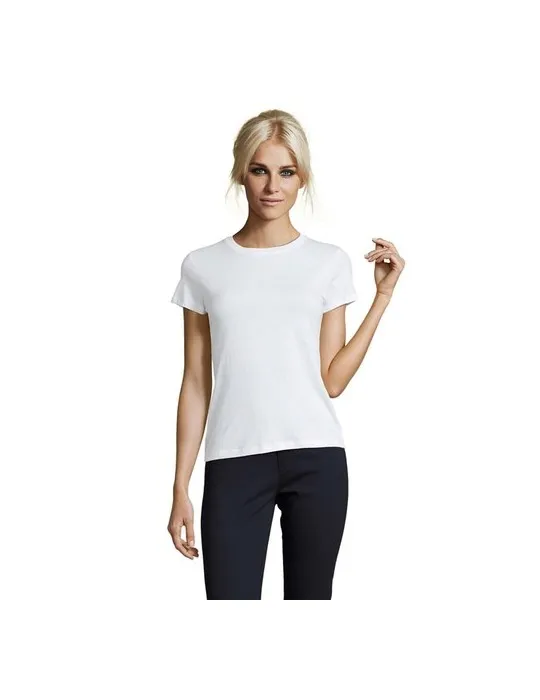 T-shirt Femme Personnalisable 100% Coton 150g REGENT Matières : plastique Couleurs : noir personnalisation sur mesure