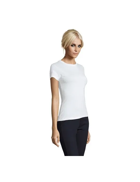 T-shirt Femme Personnalisable 100% Coton 150g REGENT Matières : PET recyclé Couleurs : bleu marine cadeau client original