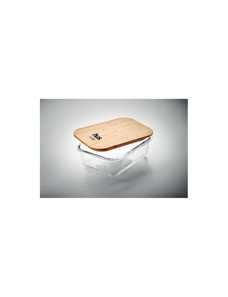 Lunchbox écologique en verre et bambou TUNDRA Matières : carton Couleurs : blanc cadeau entreprise pas cher