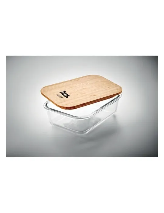 Lunchbox écologique en verre et bambou TUNDRA Matières : carton Couleurs : blanc cadeau entreprise pas cher