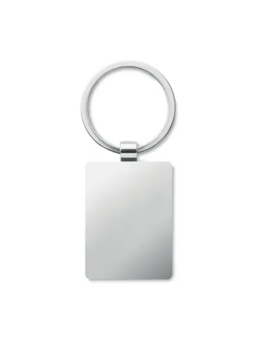 Porte-clés rectangle en bambou personnalisé BENDIGO Matières : plastique recyclé Couleurs : gris 2