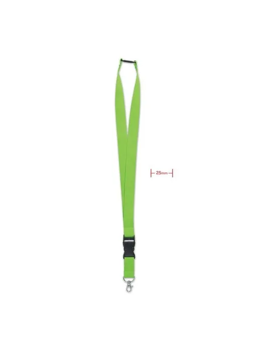 Lanyard Personnalisé 25mm avec Crochet Métallique WIDE LANY Matières : acier inoxydable Couleurs : blanc