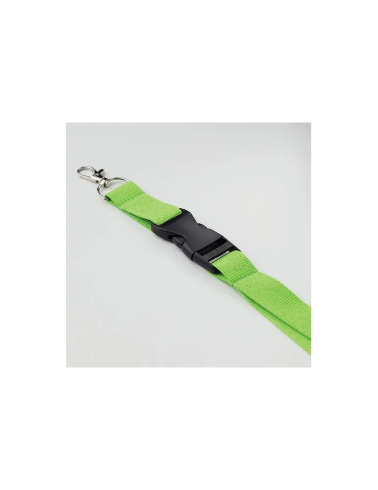 Lanyard Personnalisé 25mm avec Crochet Métallique WIDE LANY Matières : acier inoxydable Couleurs : blanc goodies entreprise desi