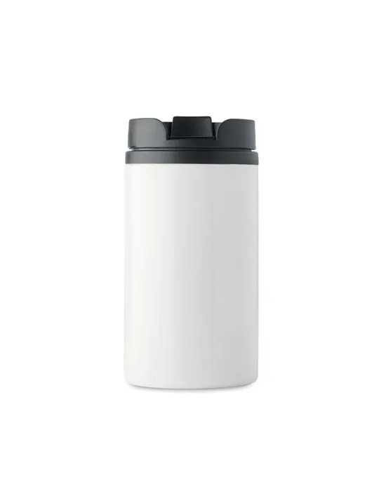 Mug isotherme pratique double paroi 250 ml personnalisé FALUN cadeau d'entreprise Matières : aluminium recyclé&nbsp; Couleurs : noir 