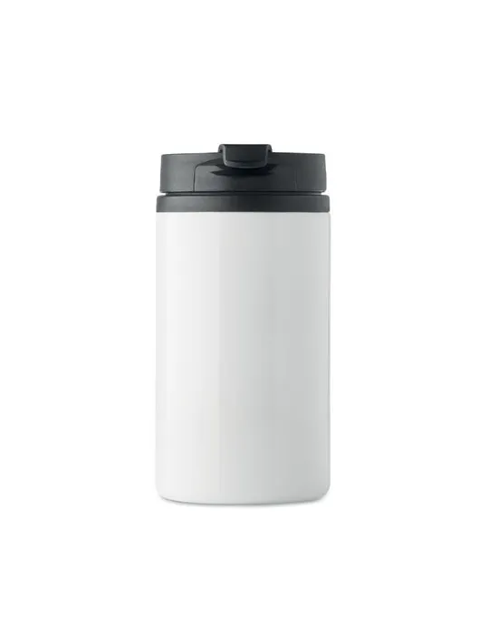 Mug isotherme pratique double paroi 250 ml personnalisé FALUN cadeau d'entreprise Matières : aluminium recyclé&nbsp; Couleurs : noir 