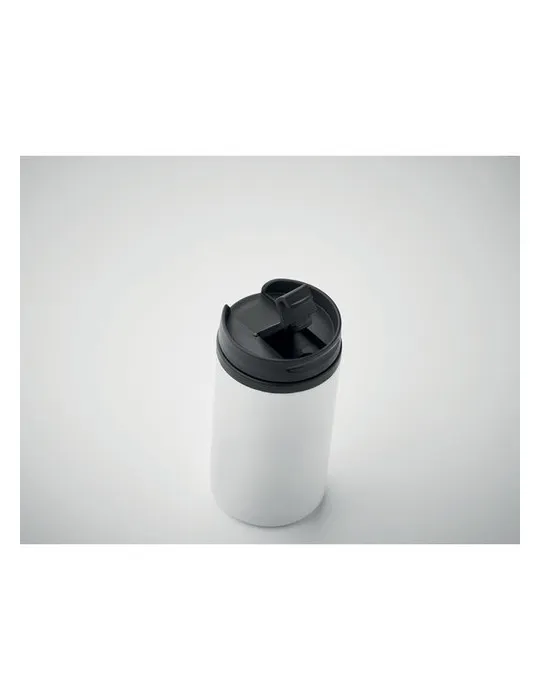 Mug isotherme pratique double paroi 250 ml personnalisé FALUN cadeau d'entreprise Matières : aluminium recyclé&nbsp; Couleurs : noir 