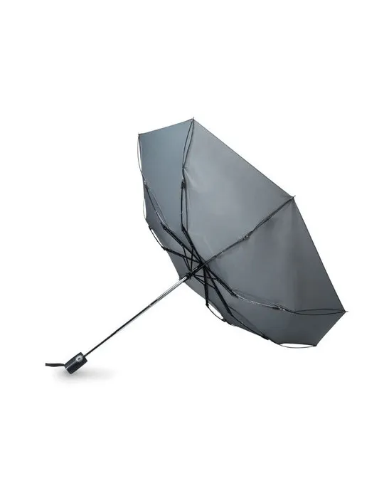 Parapluie automatique tempête personnalisé GENTLEMEN Matières : coton recyclé Couleurs : noir marquage couleur éclatante