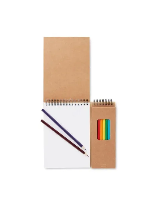 Set de coloriage personnalisé avec bloc COLOPAD pas cher Matières : bois Couleurs : noir personnalisable avec votre logo